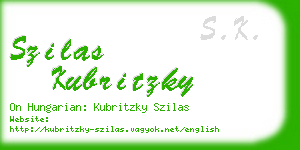 szilas kubritzky business card